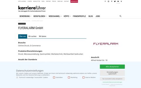 FLYERALARM GmbH Bewerbung Druckerei - Karriereführer