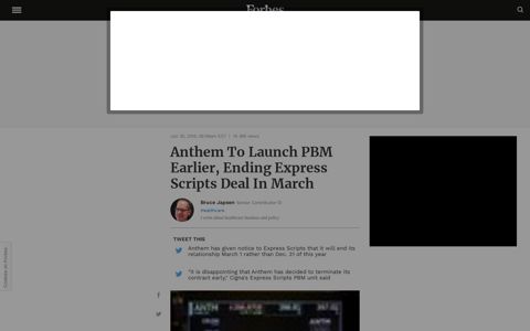 Anthem To Launch PBM Earlier, Ending Express Scripts Deal ...