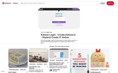 Kahoot Login page. Login to Create.Kahoot.it online website ...