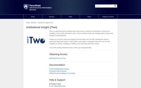 Institutional Insight (iTwo) | Administrative Information Services