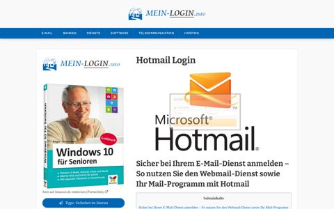 Hotmail Login - Sicher beim E-Mail Dienst anmelden › Mein ...