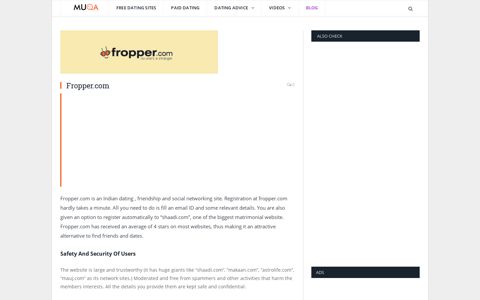 Fropper.com Indian dating friendship and social networking site.