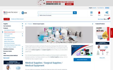 Medical Surgical Supplies - Henry Schein Medical