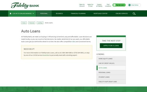 Auto Loans | Fidelity Bank