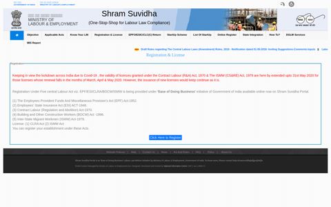 Registration & License - Shram Suvidha - Unified Portal for ...