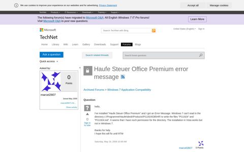 Haufe Steuer Office Premium error message - Microsoft Technet