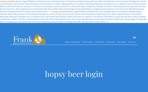 hopsy beer login - Frank AGI Partners