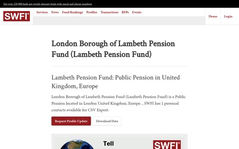 Lambeth Pension Fund - Sovereign Wealth Fund Institute