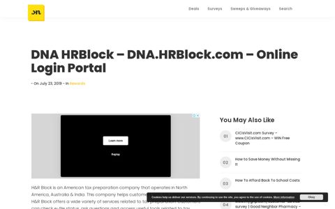 DNA HRBlock - DNA.HRBlock.com - Online Login Portal