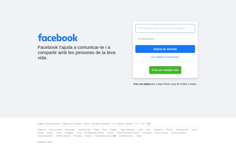 Facebook - Inicia la sessió o registra't