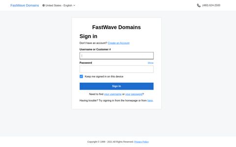 FastWave Domains - Sign In