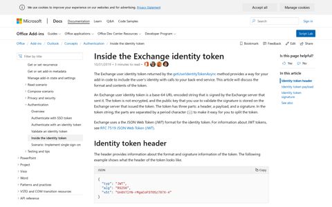 Inside the Exchange identity token in an Outlook add-in ...