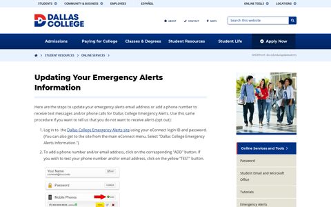Updating Your Emergency Alerts Information – Online ...