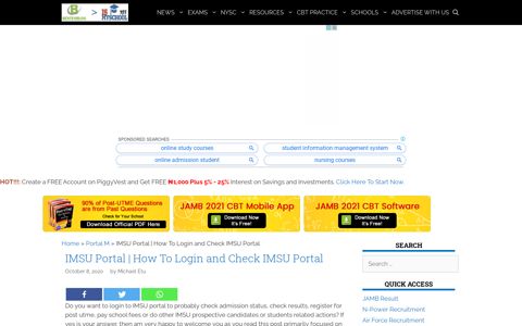 IMSU Portal | How To Login and Check IMSU Portal