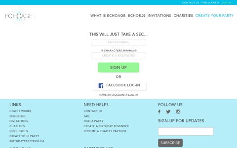 SIGN UP for an account - ECHOage