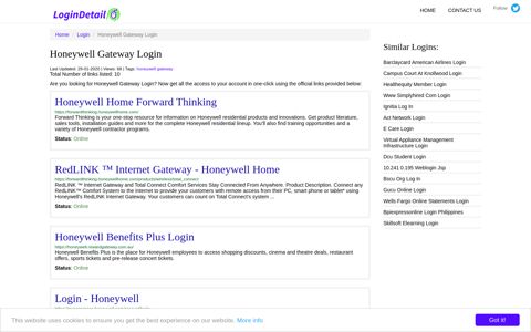 Honeywell Gateway Login Honeywell Home Forward Thinking ...