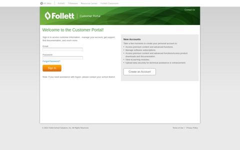 Customer Portal | Sign In | Follett