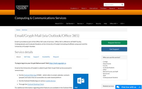 Email/Gryph Mail (via Outlook/Office 365) - University of Guelph