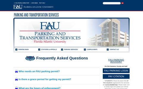 Parking FAQ's - FAU