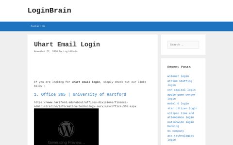 Uhart Email Office 365 | University Of Hartford - LoginBrain
