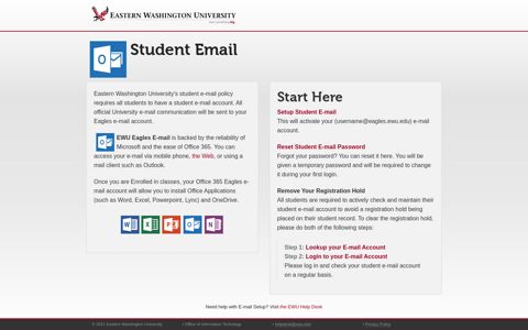 EWU Student Email - Eastern Washington University