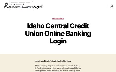 Idaho Central Credit Union Online Banking Login – Radio ...