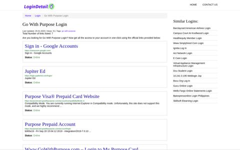 Go With Purpose Login Sign in - Google Accounts - https ...