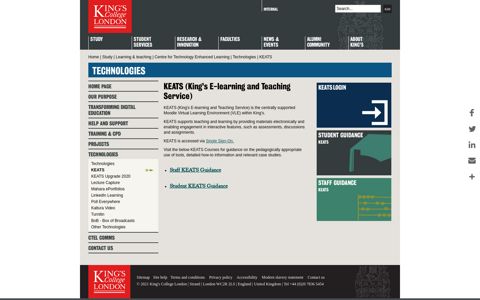 KEATS (King's E-learning and ... - King's College London