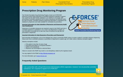 Florida Prescription Drug Monitoring Program - FL HealthSource