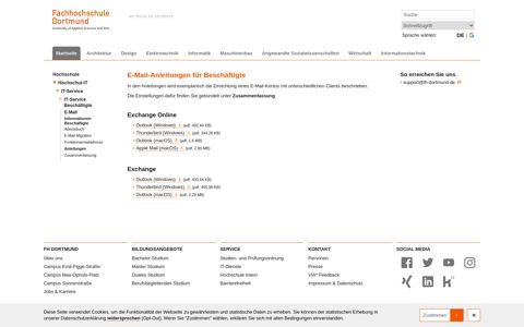 E-Mail Anleitungen Beschäftigte für Exchange - FH Dortmund