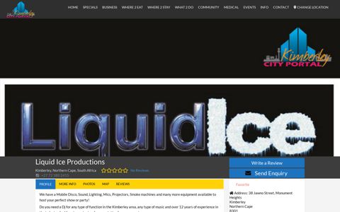 Liquid Ice Productions • Kimberley • CITY PORTAL