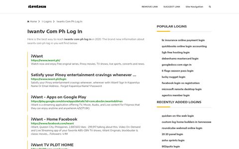 Iwantv Com Ph Log In ❤️ One Click Access - iLoveLogin