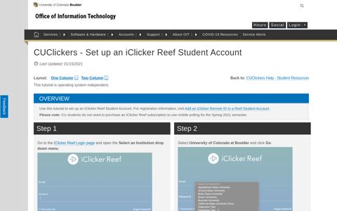 CUClickers - Set up an iClicker Reef Student Account | Office ...