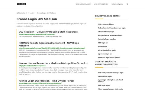 Kronos Login Uw Madison | Allgemeine Informationen zur Anmeldung