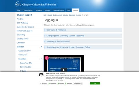 Logging in | GCU - Glasgow Caledonian University