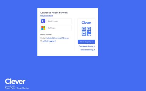 Lawrence Public Schools - Clever | Log in