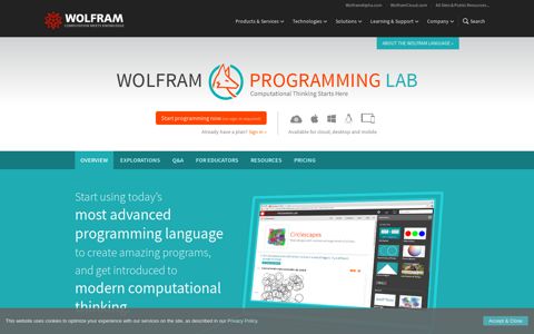 Wolfram Programming Lab: Computational Thinking Starts Here