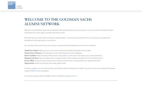 Login - Goldman Sachs Alumni Network