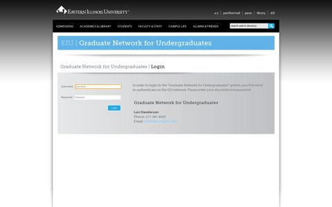 Graduate Network for Undergraduates - Eastern Illinois ...