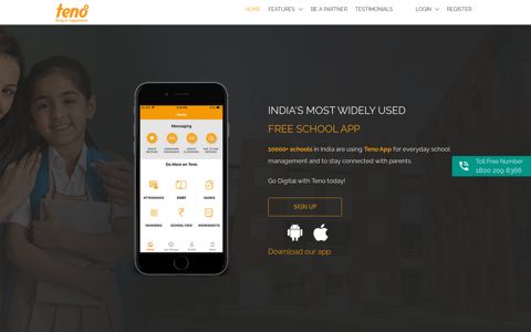 India's Leading Free To Use Mobile App For Schools | Tenoapp