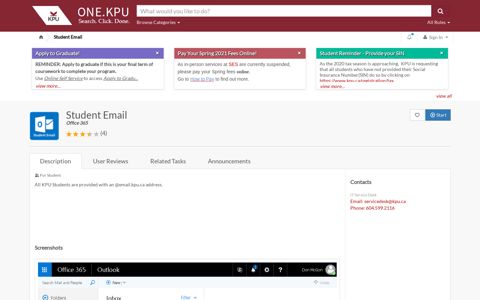 Student Email (Office 365) | ONE.KPU