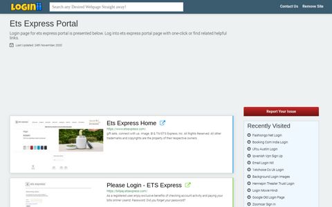 Ets Express Portal - Loginii.com