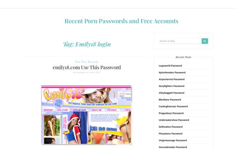 Emily18 login – Recent Porn Passwords and Free Accounts