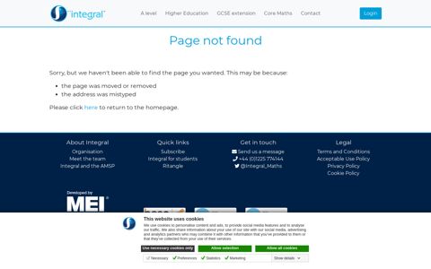 Integral Mathematics Resources: Login to the site