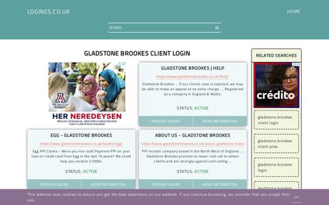 gladstone brookes client login - General Information about Login