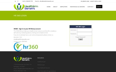 HR360 HR Library Login with Healthfirm Benefits in Iowa