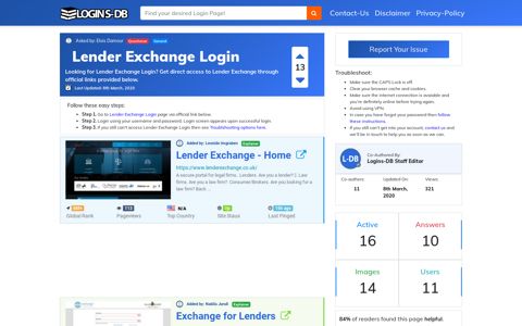 Lender Exchange Login - Logins-DB