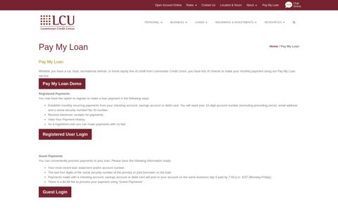 Pay My Loan - Leominster Credit Union