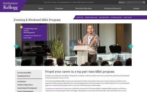 Evening & Weekend Program | Part-Time MBA - Chicago ...