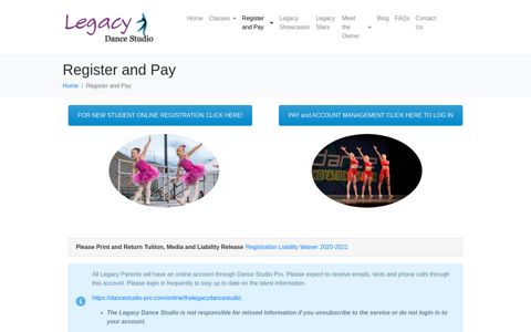 The Legacy Dance Studio Port Orange - Register and Pay